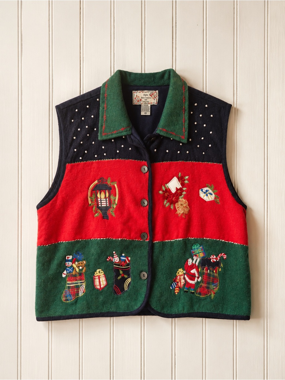 Vintage New Directions Christmas Embroidered Vest